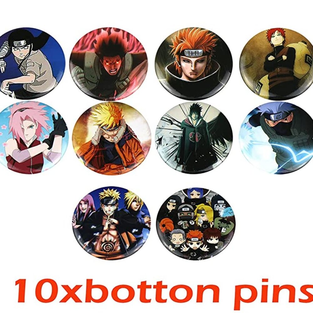 Naruto Pins Lot Bundle 10 Pieces Anime Japan Set Gifts Favors New